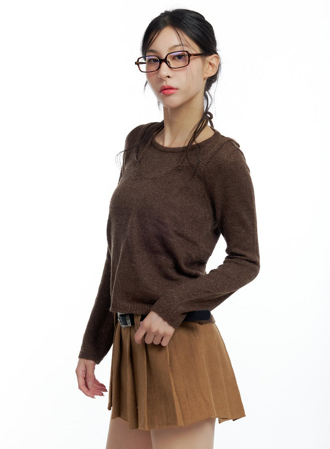 soft-knit-and-camisole-set-co426 / Brown