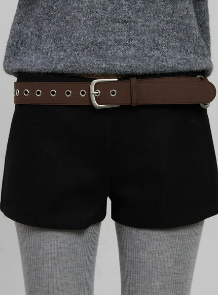 unisex-ring-buckle-belt-in507 / Brown