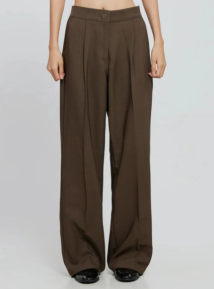 brown-wide-leg-tailored-pants-io530 / Brown