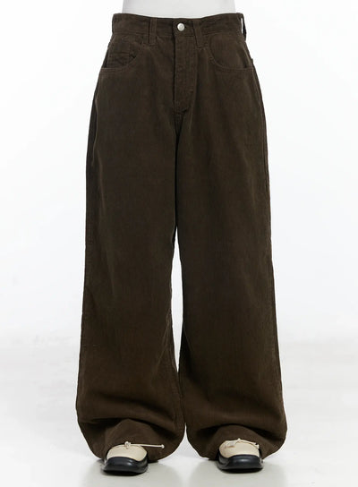 wide-corduroy-pants-ij529 / Brown