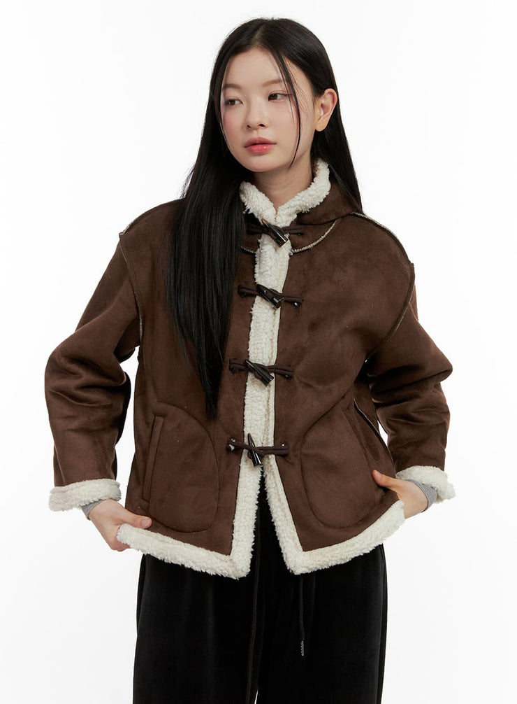 hooded-mustang-jacket-on408 / Brown