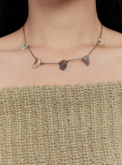 natural-stone-pendant-necklace-cn506 / Brown