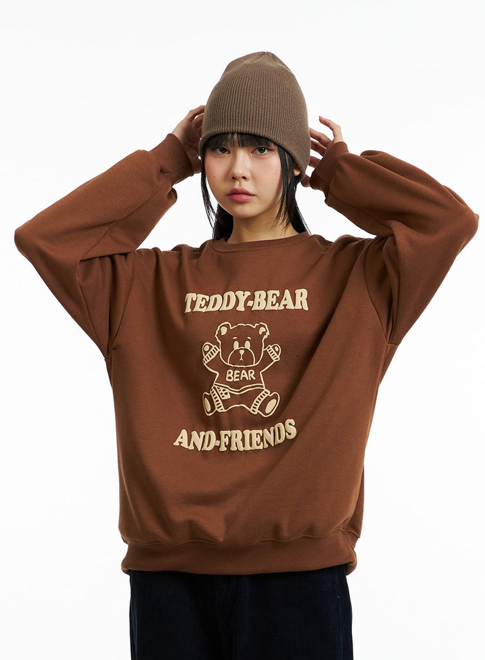 graphic-sweatshirt-in323 / Brown
