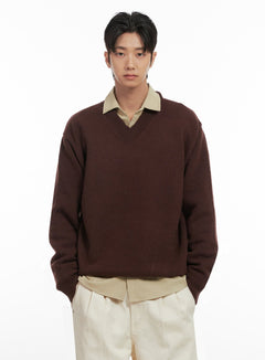 mens-softtouch-v-neck-sweater-id413 / Brown