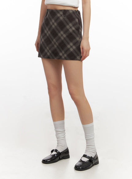 checkmate-mini-skirt-cn428 / Brown