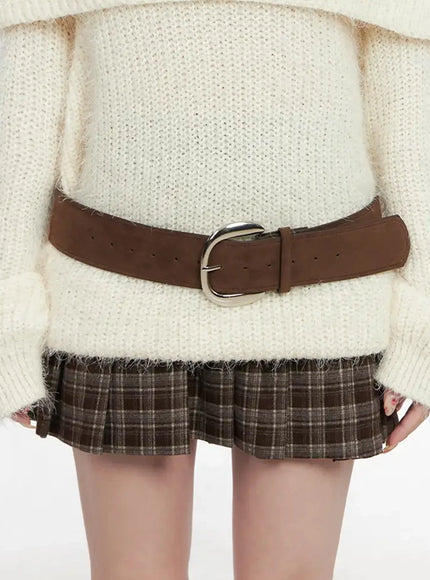 wide-suede-belt-in503 / Brown