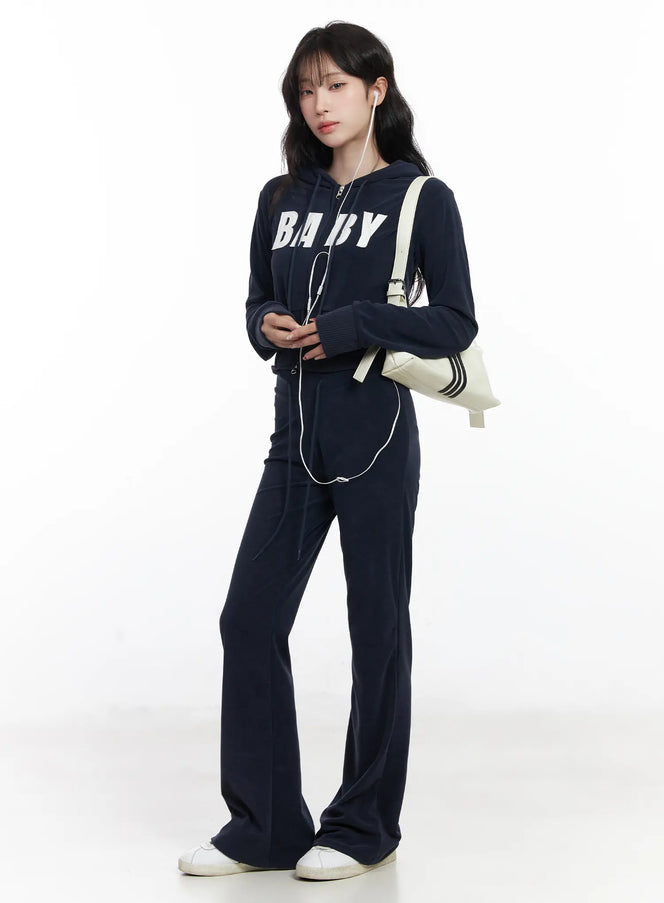 velour-bootcut-track-pants-cj526 / Dark blue