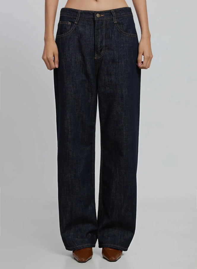 henley-non-fade-straight-jeans-id504 / Dark blue