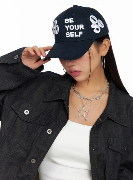 casual-lettering-cap-ig527 / Dark blue