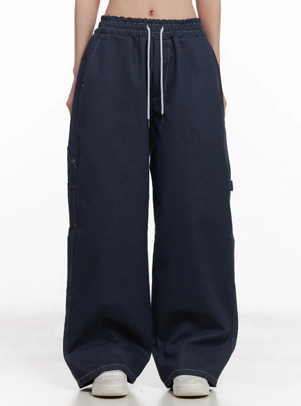 gawon-carpenter-wide-leg-jeans-cu517 / Dark blue