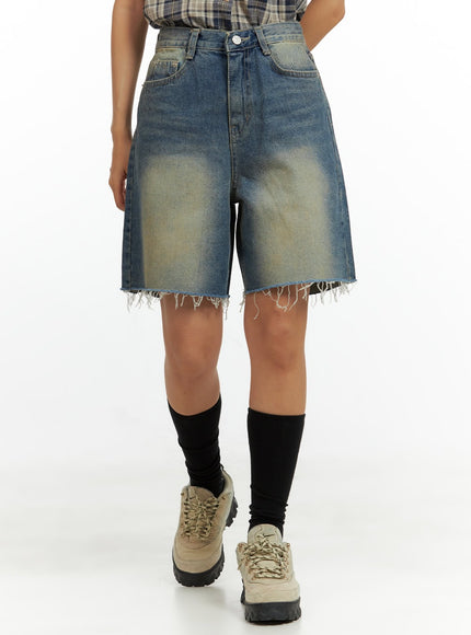 distressed-denim-shorts-cu420 / Dark blue