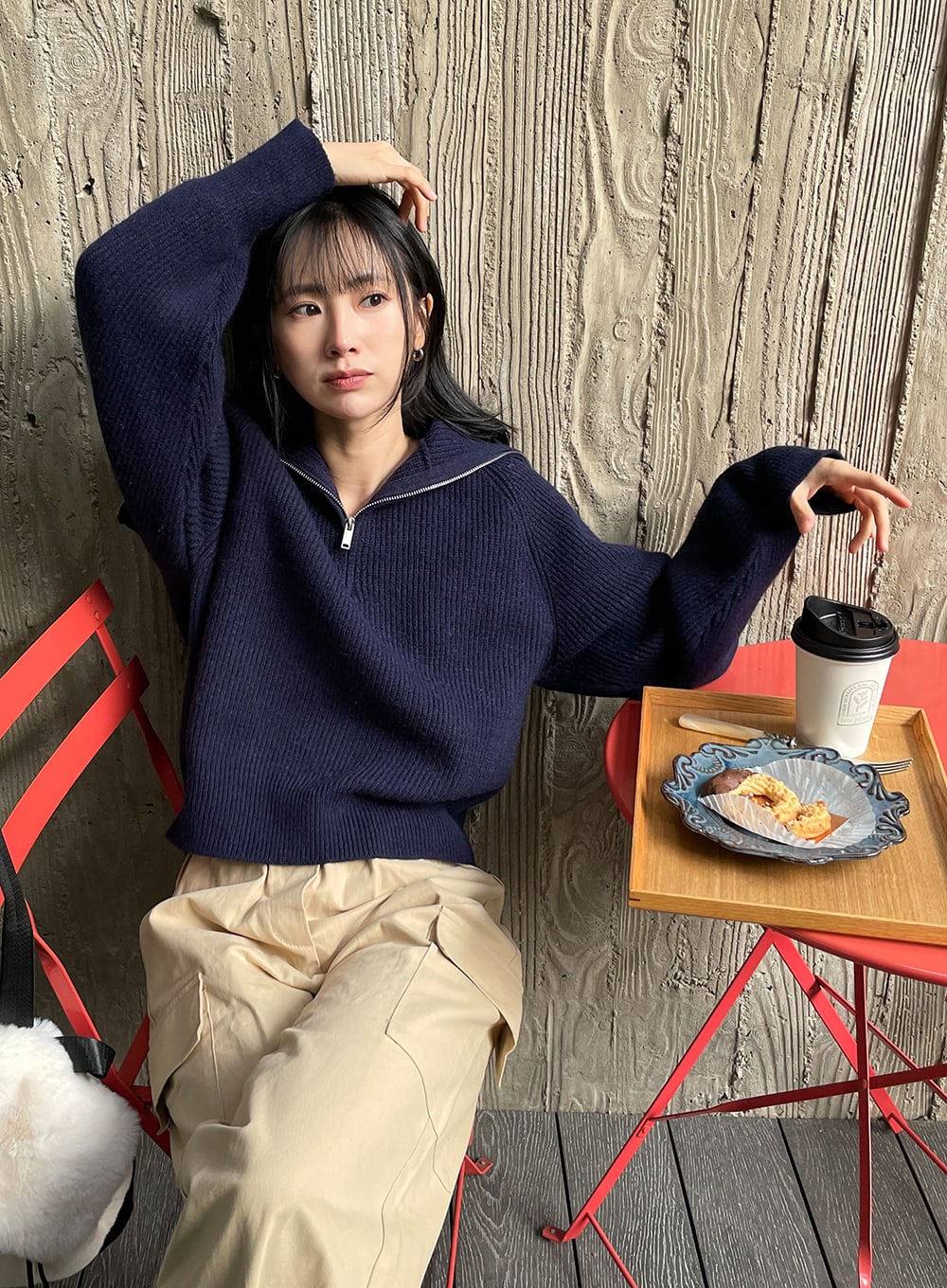 Half Zip Ribbed Knit Sweater OD311 - Korean Women's Fashion | LEWKIN Half Zip Ribbed Knit Sweater OD311 - Korean Women's Fashion | LEWKIN