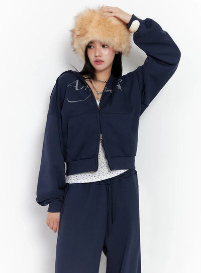 angel-graphic-zip-up-hoodie-is525 / Dark blue