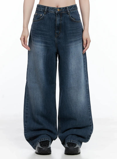 beny-washed-wide-leg-jeans-cc1908 / Dark blue