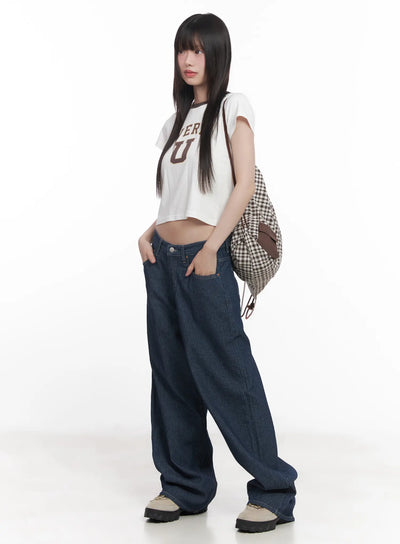 narin-stitched-wide-leg-jeans-cu518 / Dark blue