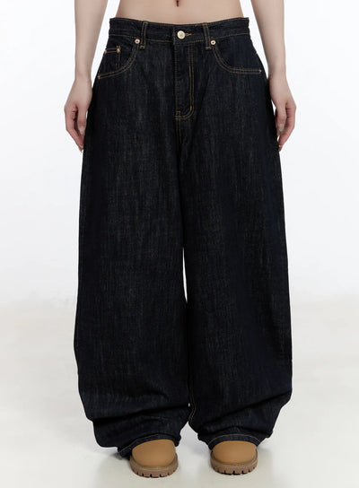 cece-no-fade-wide-leg-jeans-ca501 / Dark blue