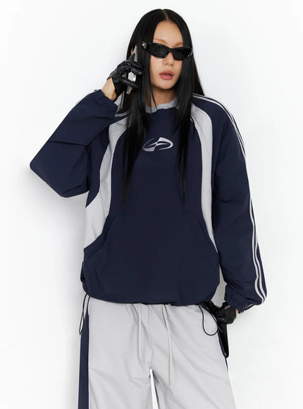 two-tone-raglan-sweatshirt-co516 / Dark blue