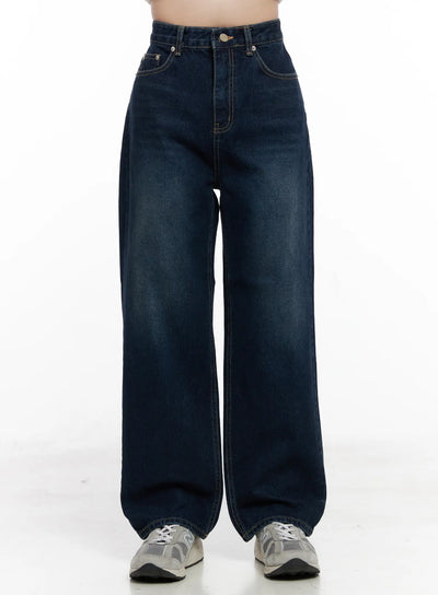 shiloh-washed-semi-wide-jeans-co524 / Dark blue