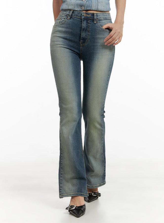 mia-slim-washed-bootcut-jeans-cl431 / Dark blue