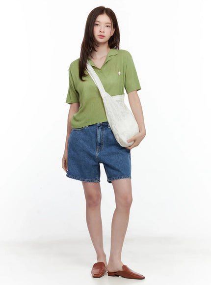 oversized-mid-rise-jorts / Dark blue