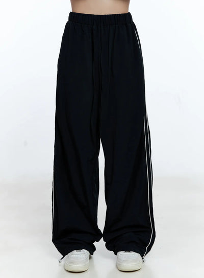nylon-wide-leg-track-pants-cg512 / Dark blue