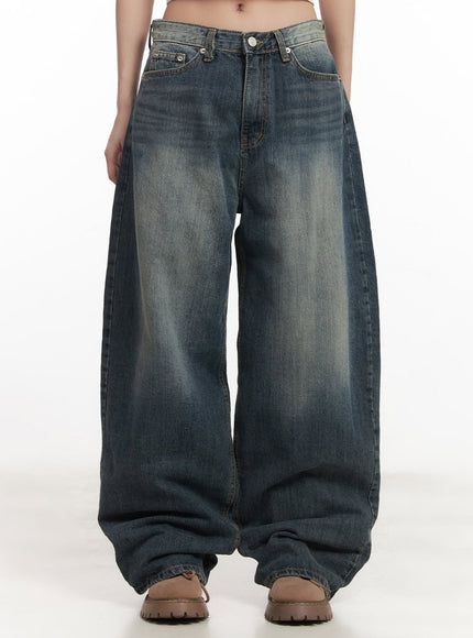 leilani-washed-baggy-jeans-cm531 / Dark blue