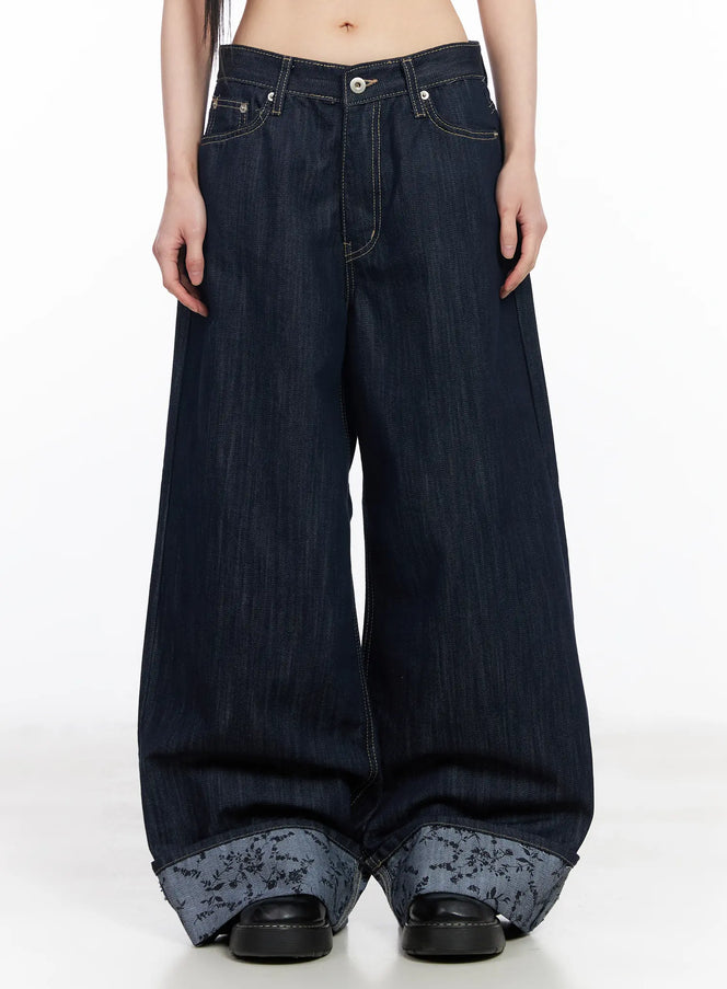 raya-cuffed-baggy-jeans-cf518 / Dark blue