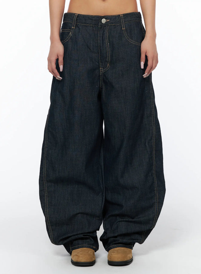 juju-vintage-style-baggy-jeans-ca516 / Dark blue