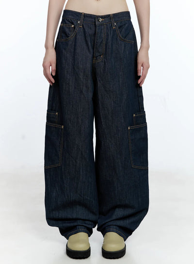 heejun-no-fade-straight-leg-jeans-cg511 / Dark blue