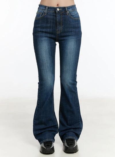 love-high-waist-bootcut-jeans-cm511 / Dark blue