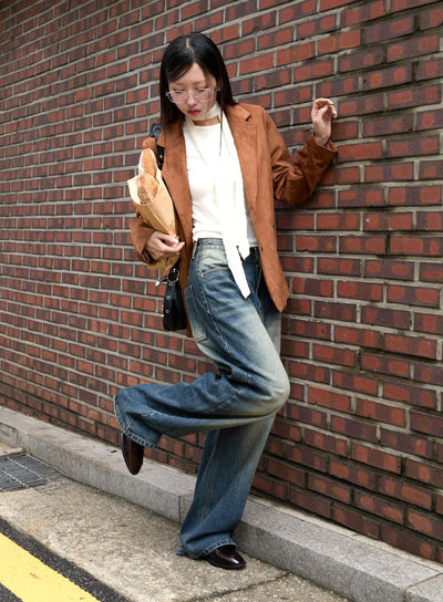 lilian-vintage-wash-wide-leg-jeans-cs518 / Dark blue