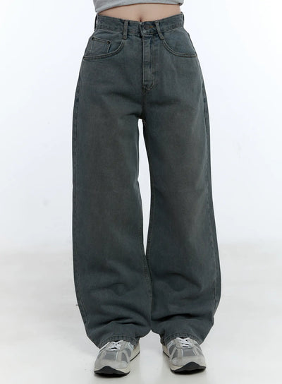 herri-relaxed-semi-wide-jeans-cg512 / Dark blue