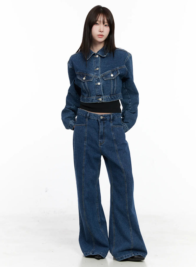 cropped-denim-jacket-co521 / Dark blue