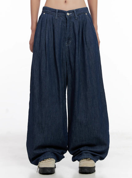 sophia-raw-wash-wide-jeans-cl518 / Dark blue