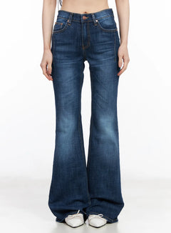 xandra-washed-bootcut-jeans-cm518 / Dark blue