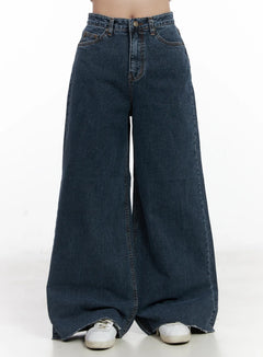 louisa-ultra-wide-flared-jeans-cn527 / Dark blue