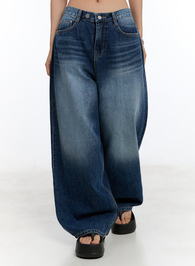 amelie-washed-wide-leg-jeans-iu504 / Dark blue