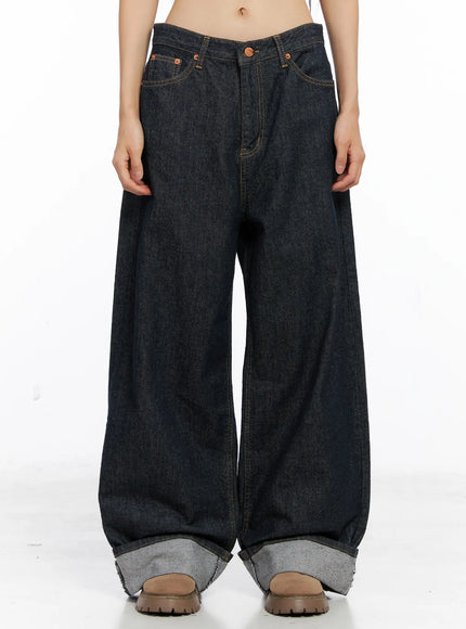 oakley-cuffed-wide-leg-jeans-cs511 / Dark blue