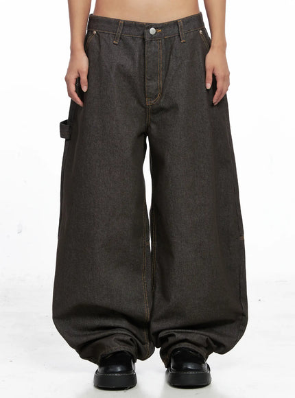 oaklyn-non-fade-wide-leg-jeans-co513 / Dark brown