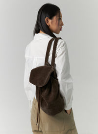 flap-backpack-cn324 / Dark brown