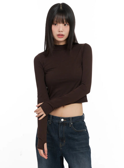 basic-thermal-turtleneck-top-cn520 / Dark brown