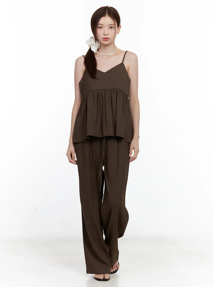 casual-flowy-v-neck-tank / Dark brown