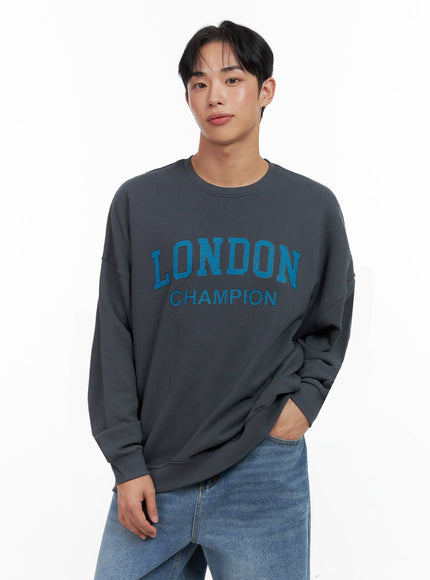 mens-graphic-crewneck-in426 / Dark gray