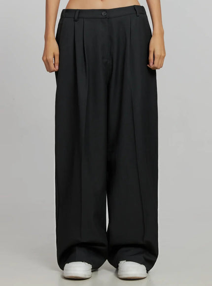 relaxed-fit-wide-leg-trousers-ij502 / Dark gray