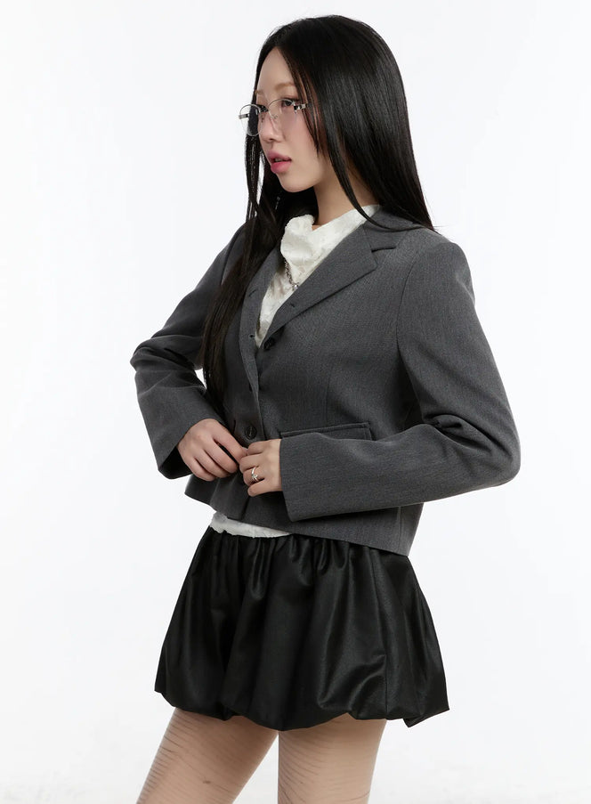 cropped-pocket-blazer-cm511 / Dark gray