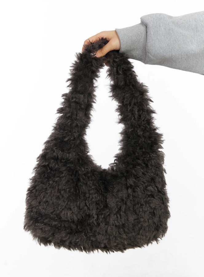 chic-faux-fur-handbag-cd501 / Dark gray