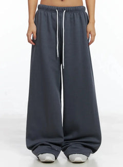 thermal-wide-leg-sweatpants-in528 / Dark gray
