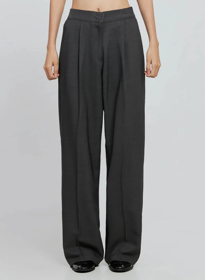 high-waist-tailored-pants-in507 / Dark gray