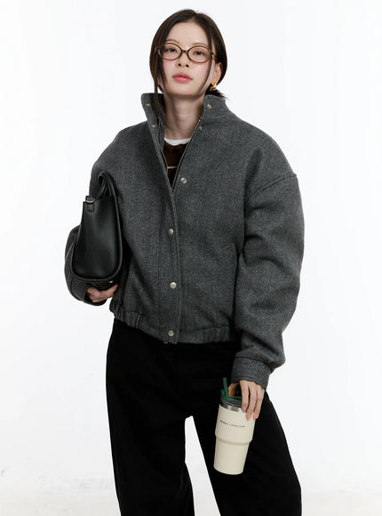 oversized-gray-short-jacket-id511 / Dark gray