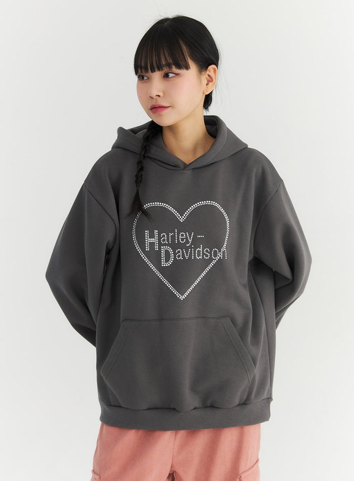 heart-beaded-hoodie-co330 / Dark gray